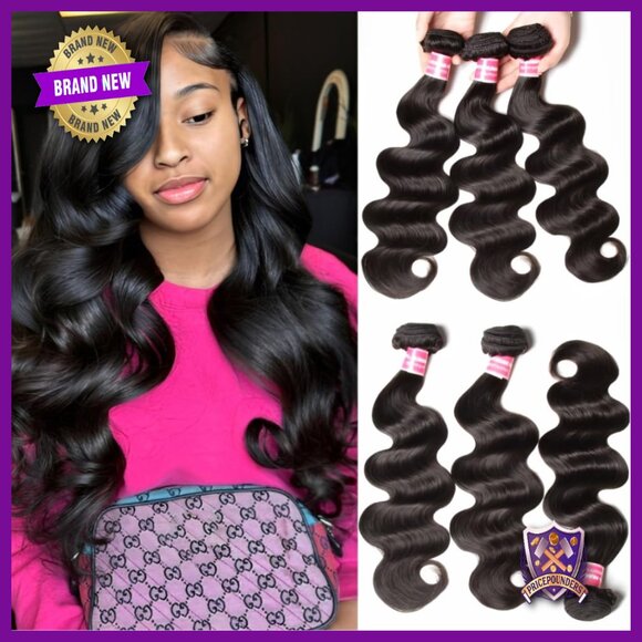 Body Wave Human Hair Extensions 3 Bundles 12 14 16 Inches Virgin Hair main image 6